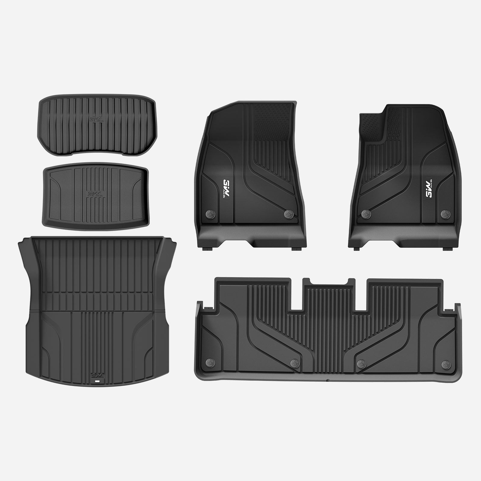 3W Custom Car Floor Mats for New Model 3 Highland 2024-2025 RHD 3w 1st&2nd Row Mats+Storage&Boot Liners