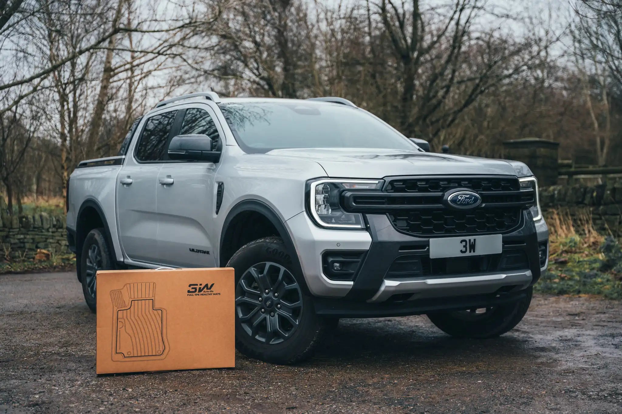 3W Double Layer Car Floor Mats for Ford Ranger T9/T6.2 With Carpets 2023-2026 RHD 3Wliners