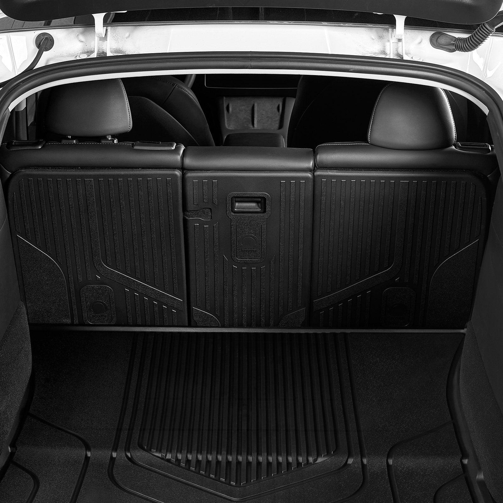 3W Custom Car Floor Mats All Weather Floor Liners, Boot Liners and Back Seat Cover Full set 9PCS for Tesla Model Y 2021-2024 RHD 3w