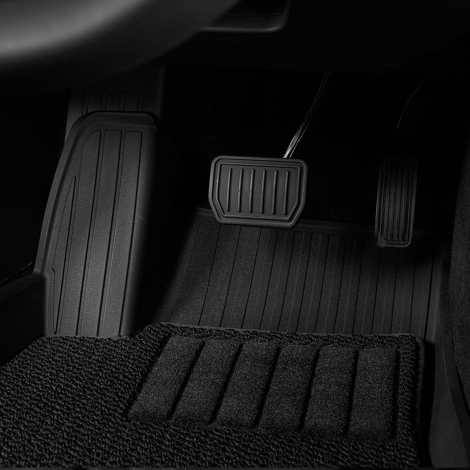 3W Custom Car Floor Mats All Weather Boot Liners, Storage Liner and Double Layer Carpeted Floor Liners for Tesla Model 3 2021-2023 RHD 3w