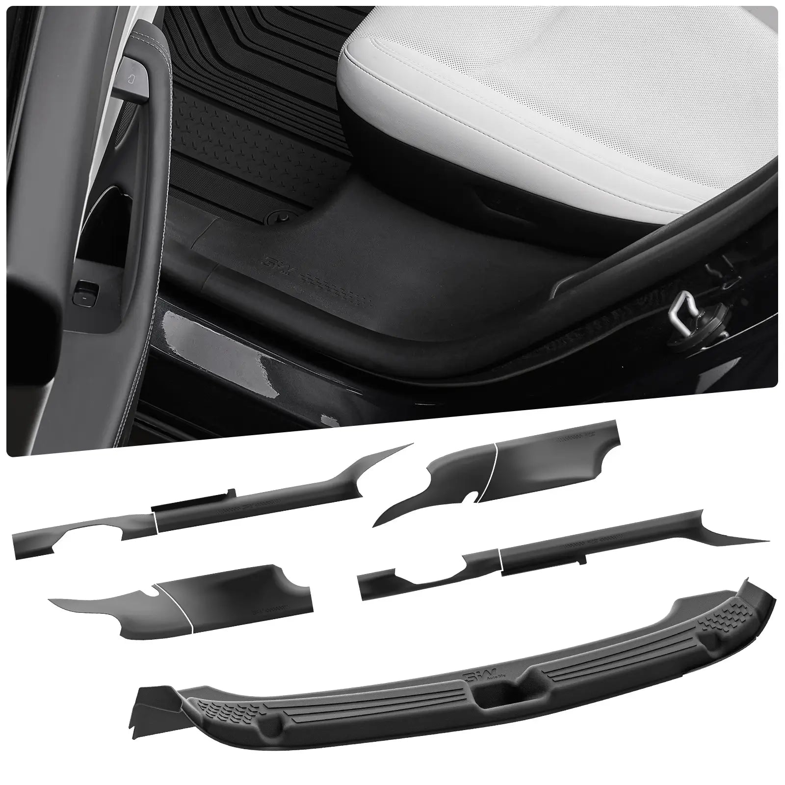 3W Car Door Sill Protector for Model Y Juniper 2025-2026 3Wliners UK Full Set-9pcs