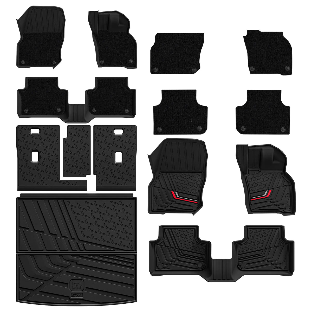 3W Custom All Weather Car Floor Mats for Audi Q3 2026 3w 1st&2nd Row Mats+Carpets+Boot Liner+Back Seat Cover