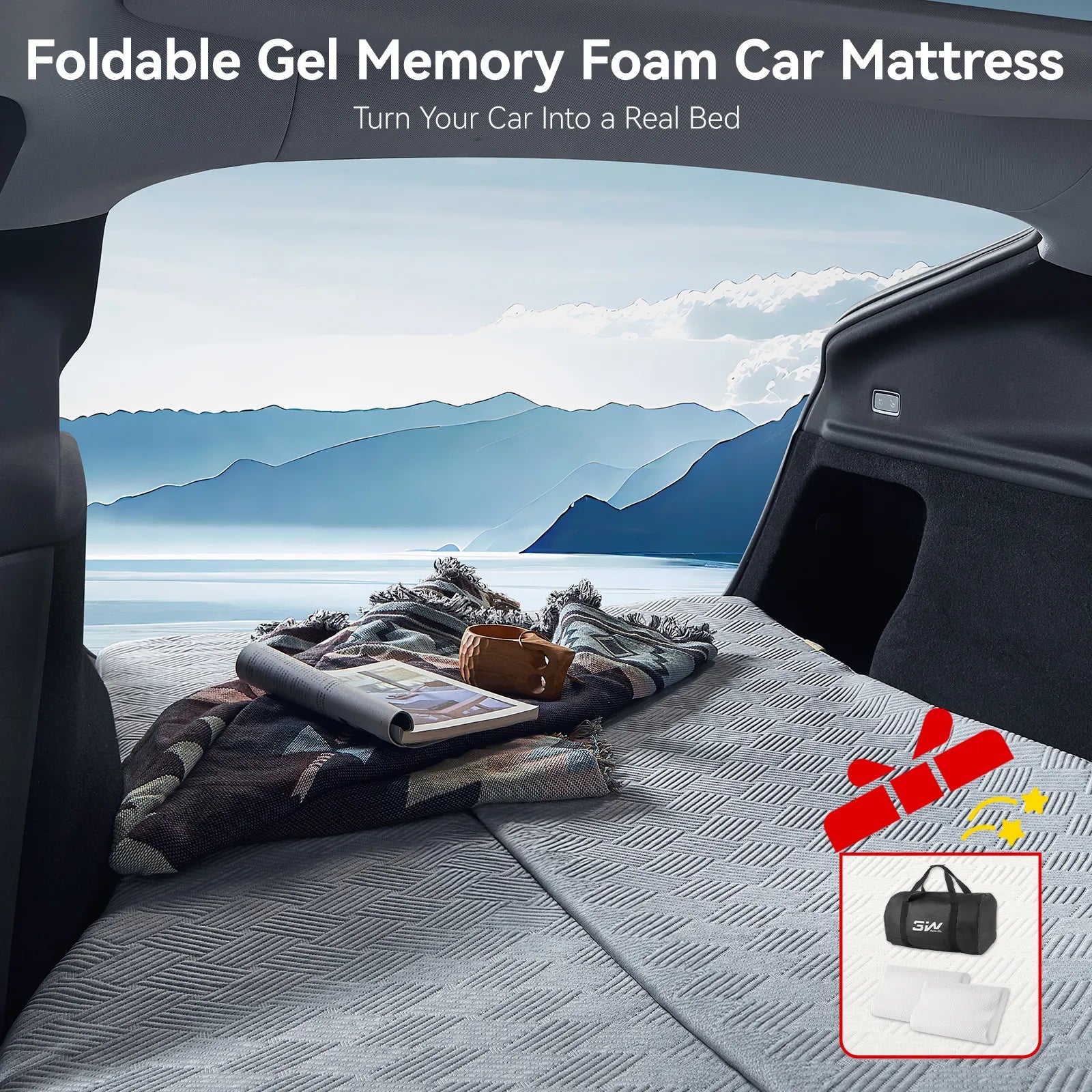 Foldable Gel Memory Foam Mattress For Tesla Model Y Juniper 2025-2026 3Wliners UK