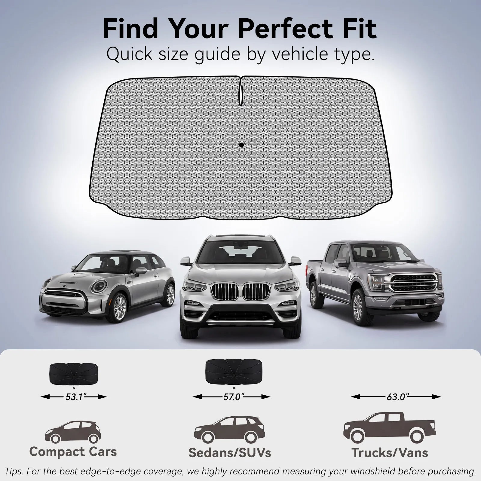 Front Windshield Sunshade Umbrella (Universal Fit) 3Wliners UK