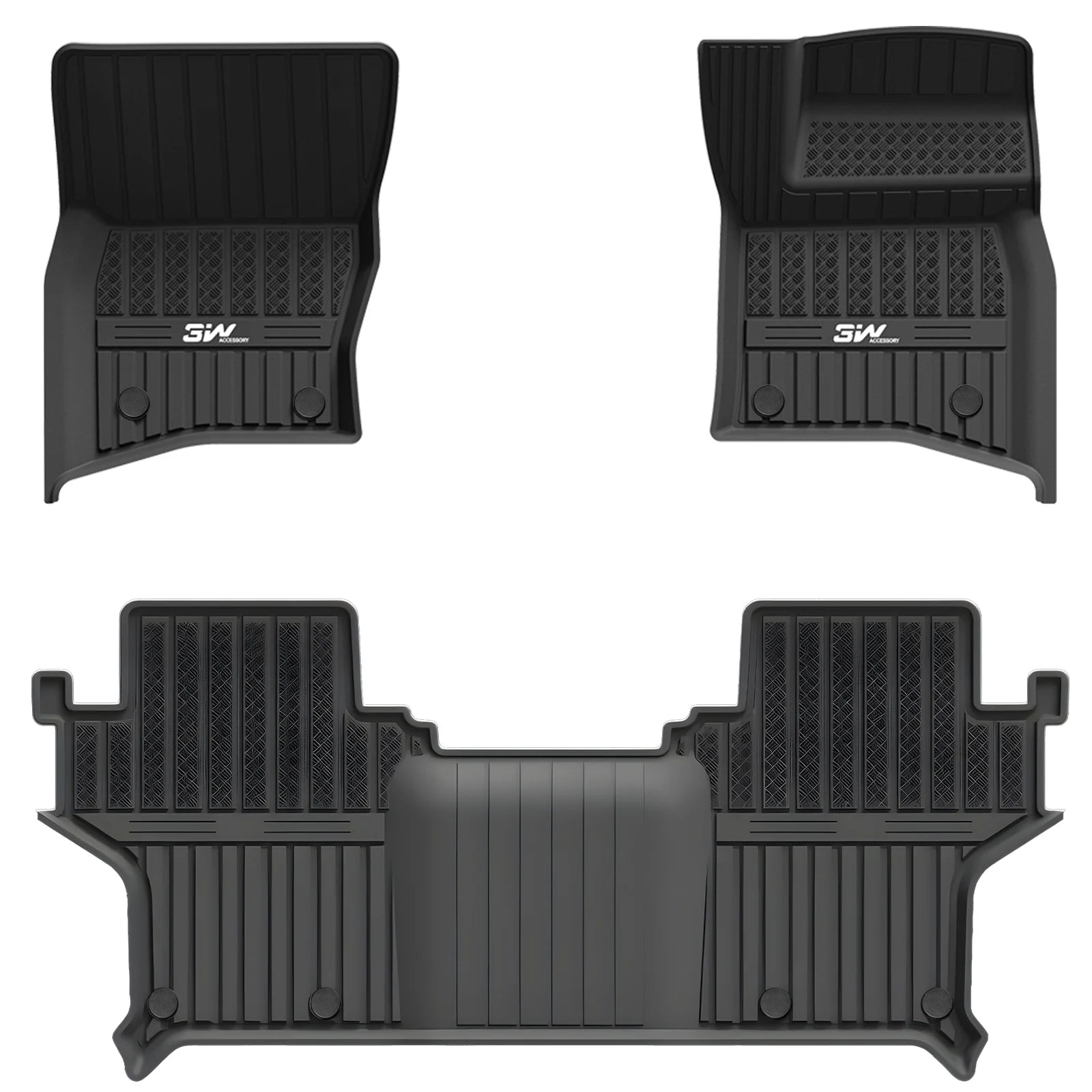 3W Custom All Weather Car Mats for Land Rover Defender 90 2020-2025 RHD 3Wliners 1st&2nd Row Mats
