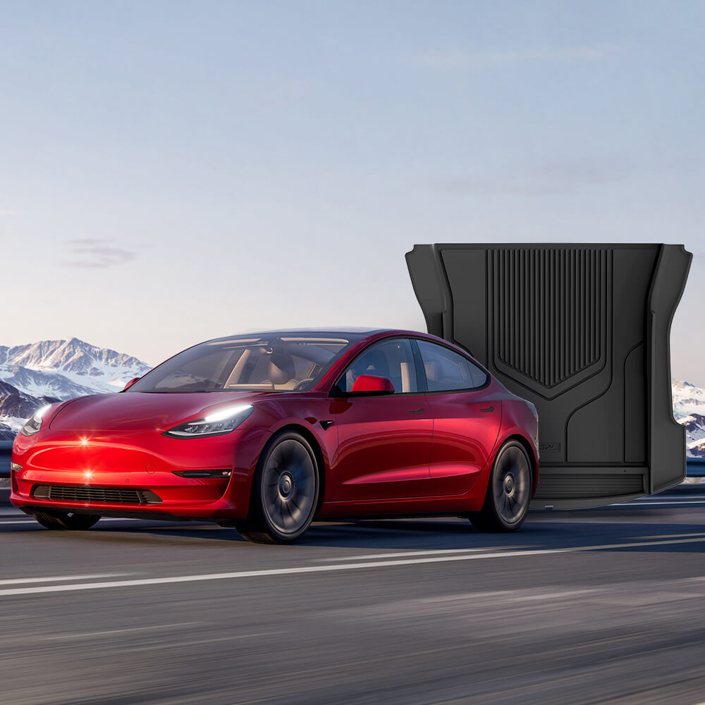 3W Custom All Weather Full Set Boot Liners and Storage Liner for Tesla Model 3 2021-2023 3w