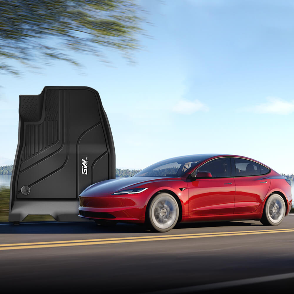 3W Custom Car Floor Mats All Weather Boot Liners, Storage Liner and Double Layer Carpeted Floor Liners for 2024 New Model 3 Highland RHD 3w