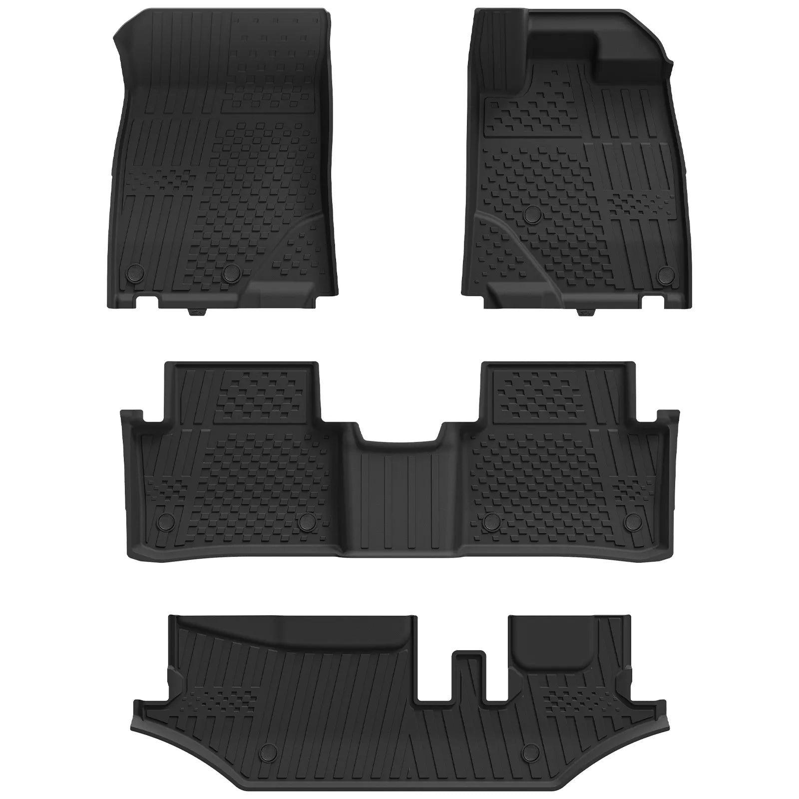 3W Custom All Weather Auto Mats for Peugeot 5008 2024-2026 3Wliners UK 1st&2nd&3rd Row Mats