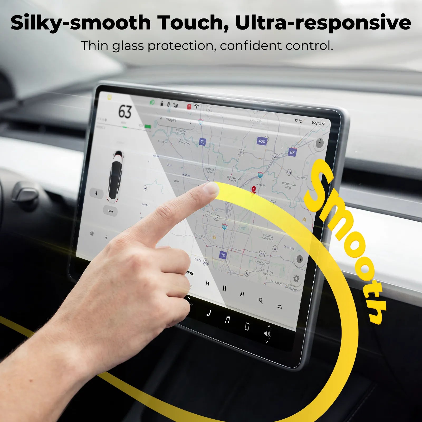 Tempered Glass Screen Protector for Tesla Model Y Juniper and Model 3 Highland (2pcs) 3Wliners UK