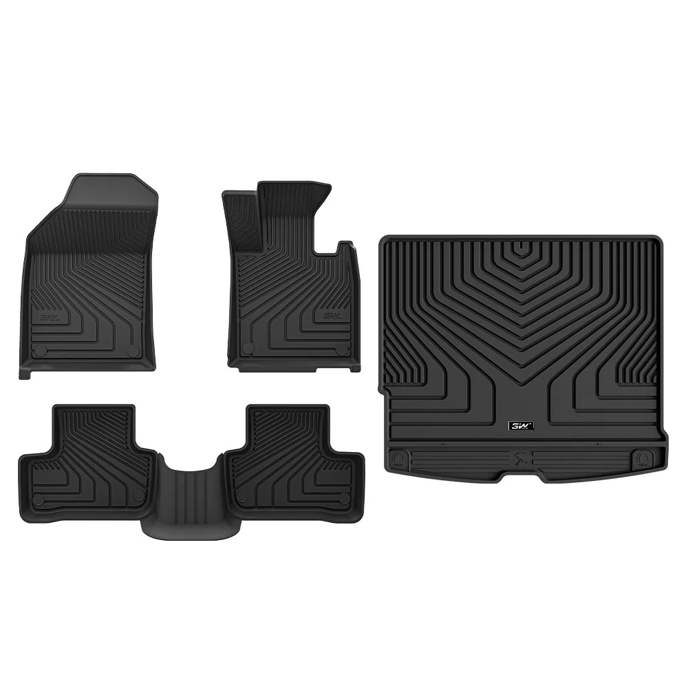 3W Custom All Weather Car Mats for Volvo XC60 2019-2026 RHD 3w Mild Hybrid 1st&2nd Row Mats+Boot Liners