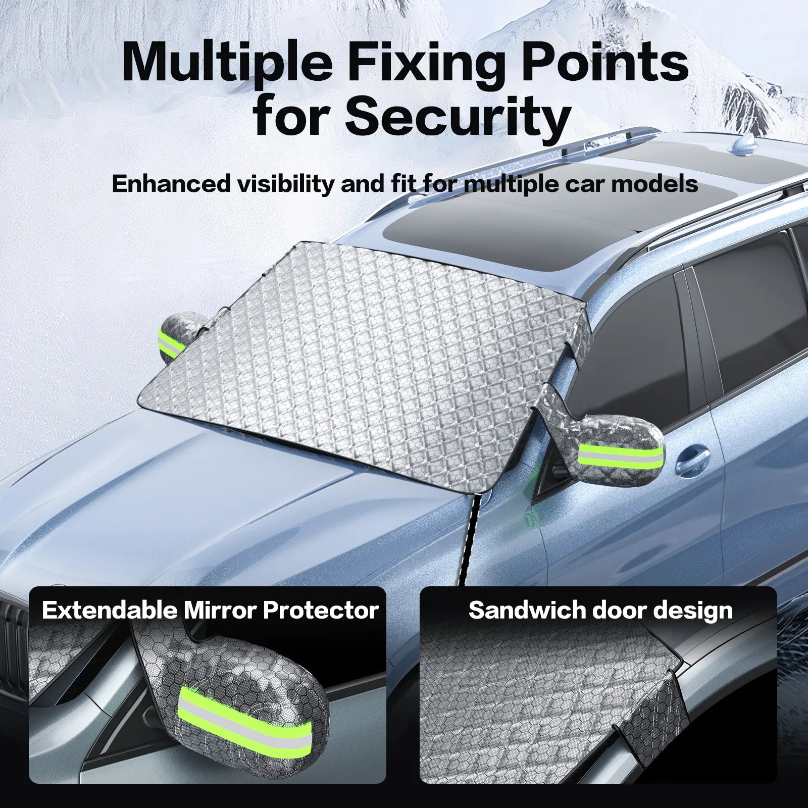 Graphene Thermal Windshield Cover for Ice & Snow - Universal Fit 3Wliners UK