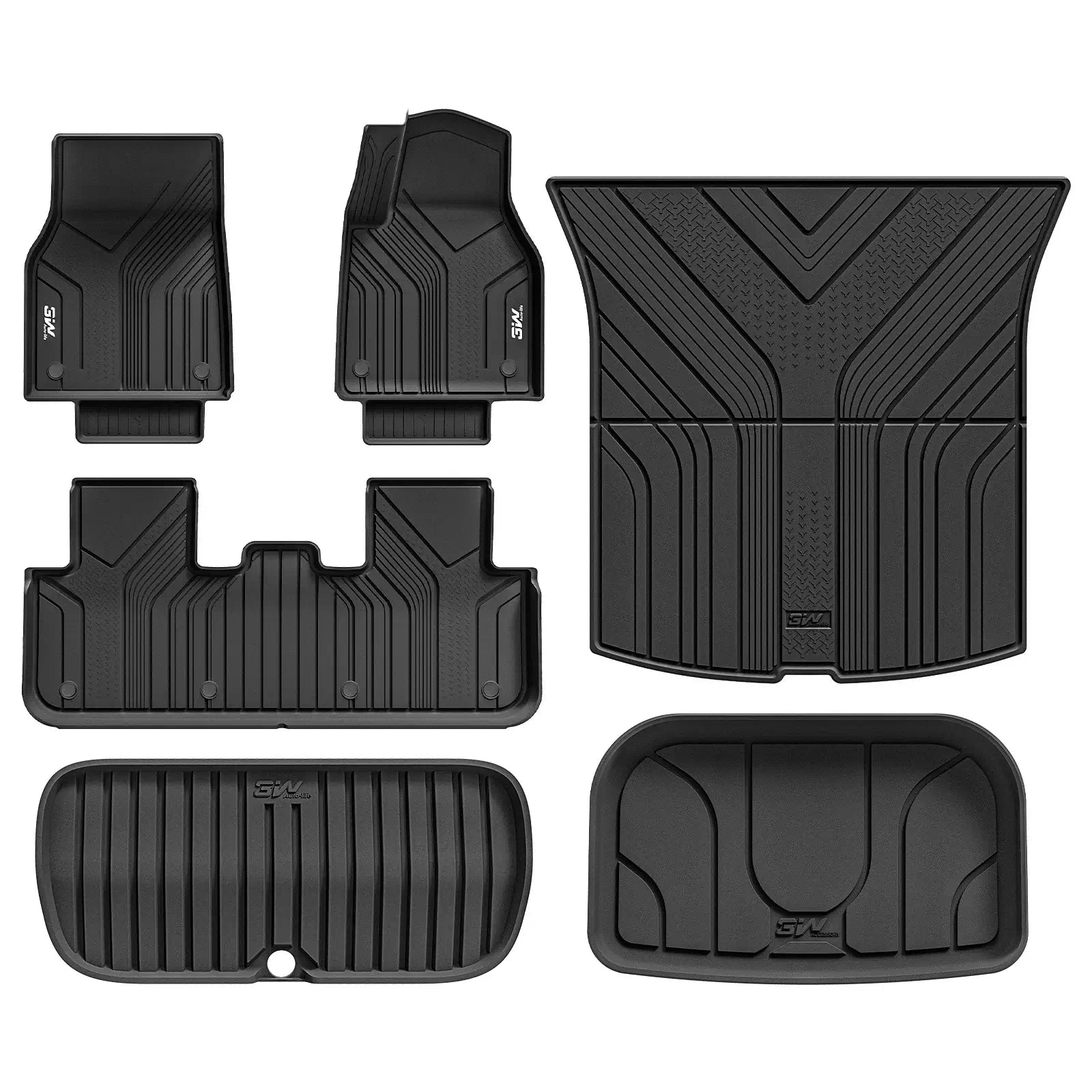 3W All Weather Car Mats For Tesla Model Y Juniper Premium / Performance 2025-2026 RHD 3Wliners UK 1st&2nd Row Mats+Storage&Boot Liners