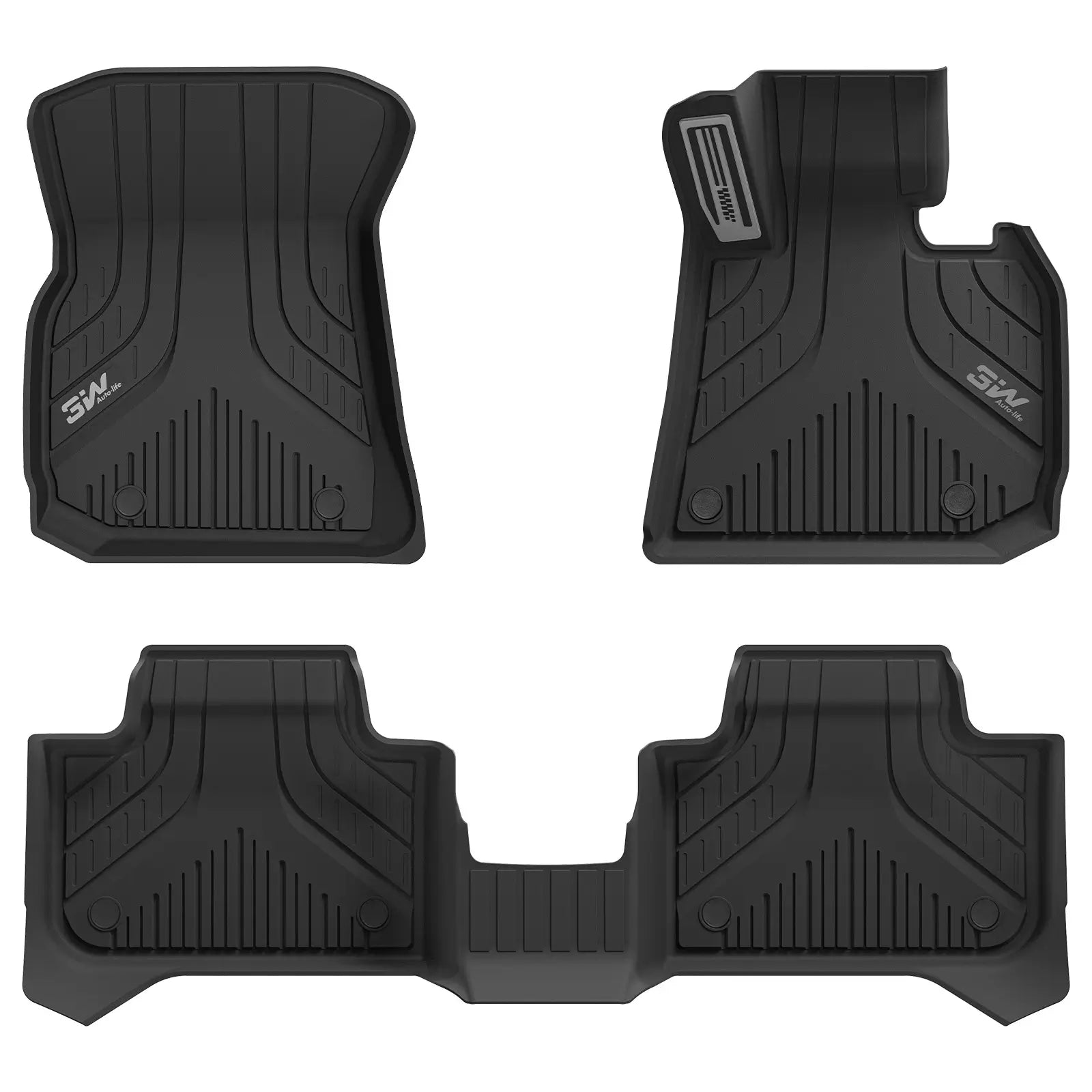 3W Custom All Weather Car Mats for BMW X3 G45 2025-2026 3Wliners UK 1st&2nd Row Mats (Metal Pedal)