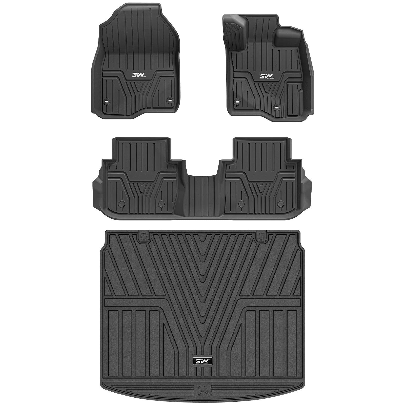 3W All Weather Car Mats For Honda CR-V Sixth 2023-2026 3Wliners 1st&2nd Row Mats+Boot Liners