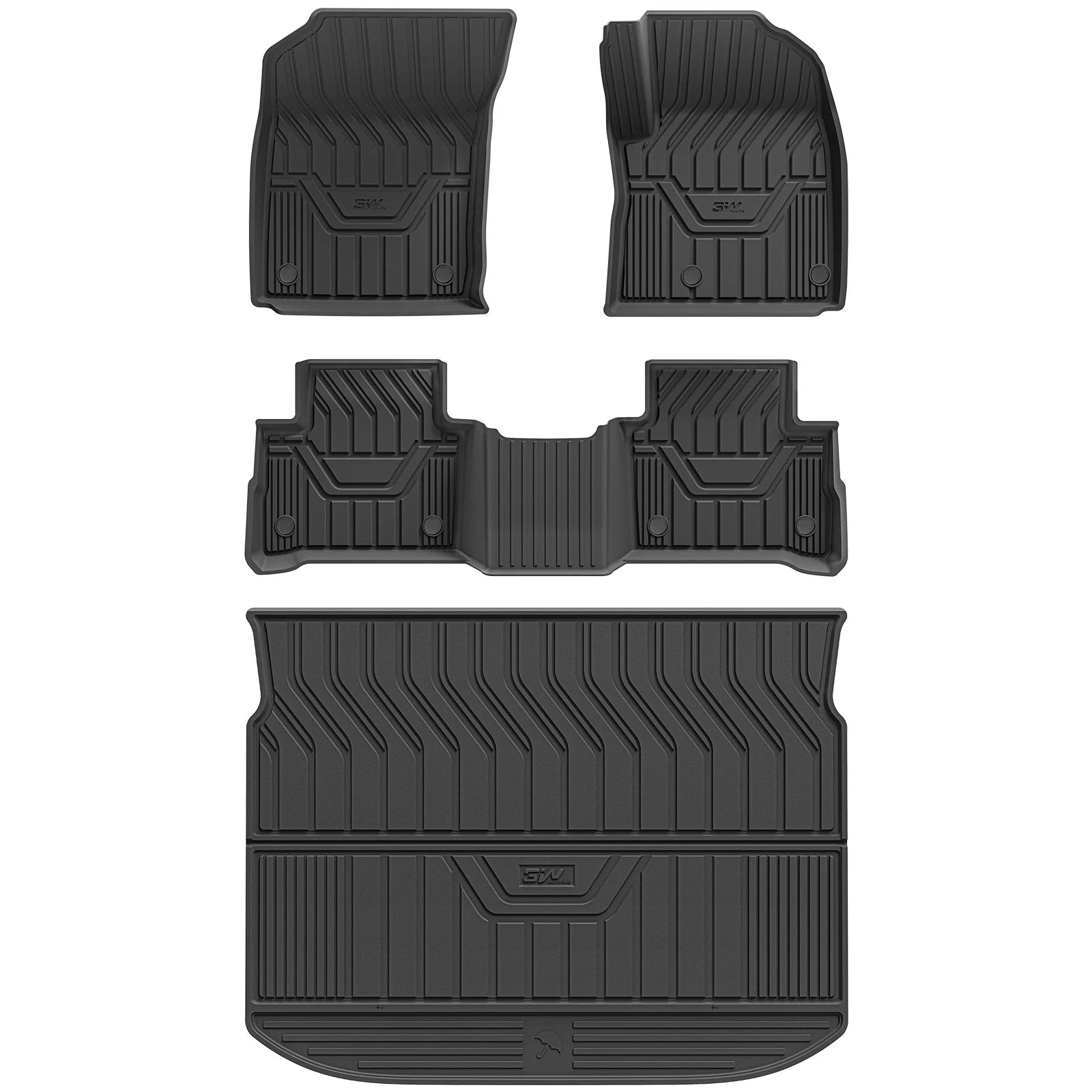 3W All Weather Car Mats For Nissan Qashqai 2021-2025 RHD【Not For E-power and J11】 3Wliners UK 1st&2nd Row Mats+Boot Liners