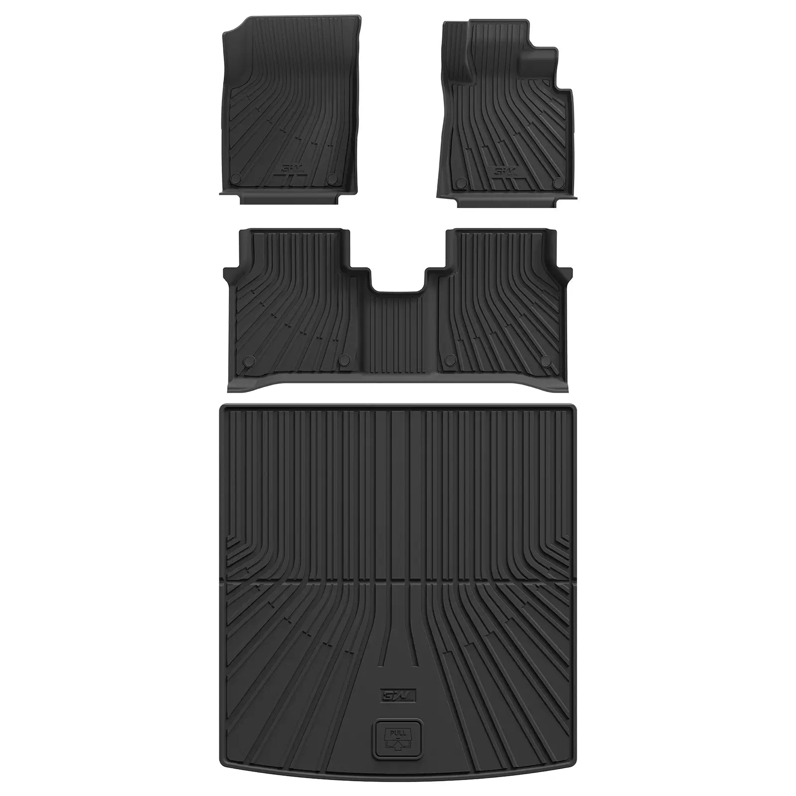 3W Custom All Weather Car Mats for Volkswagen ID.7 2024-2025 3Wliners UK 1st&2nd Row Mats+Boot Liners