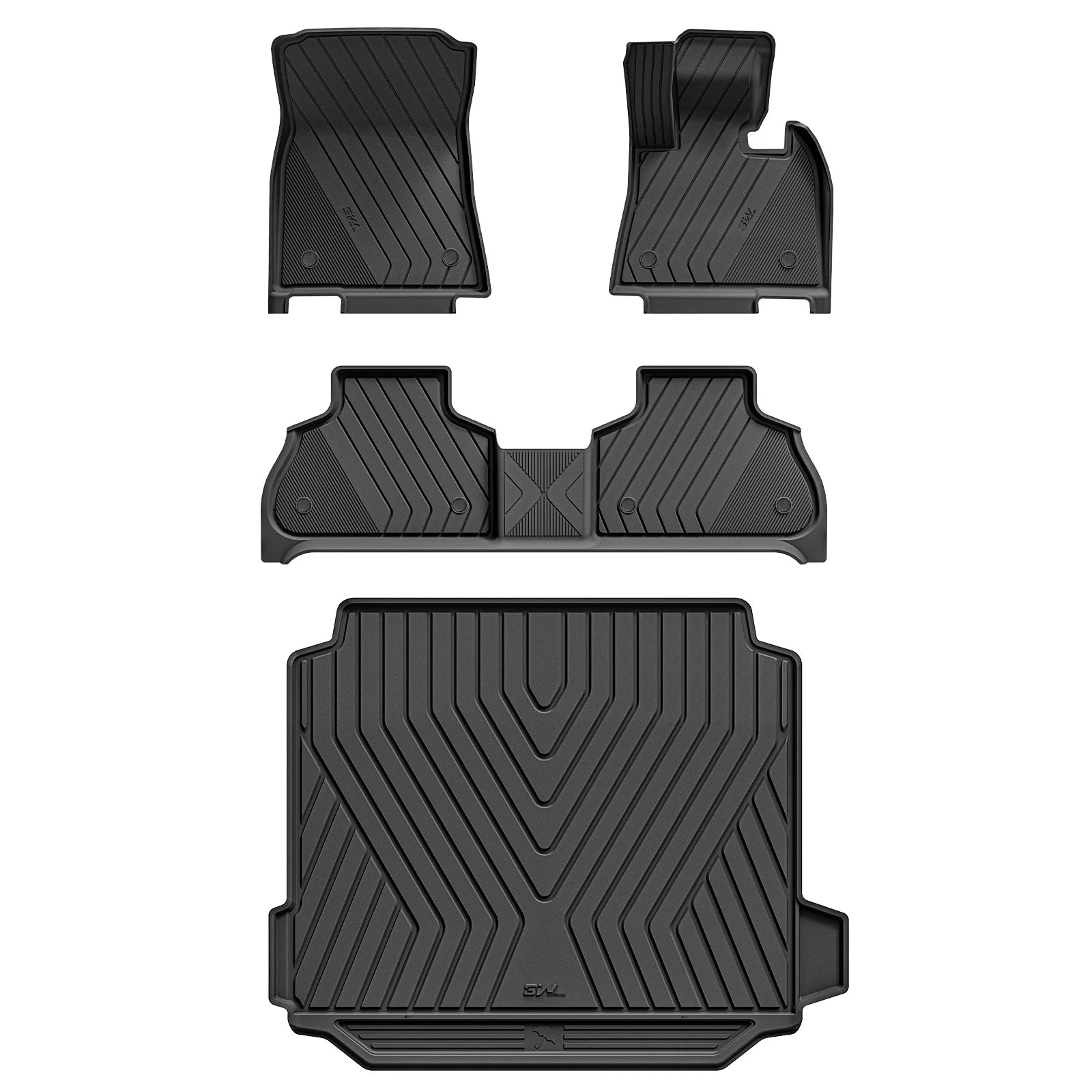 3W Custom All Weather Car Mats for BMW X5 New 2019-2026 G05 RHD 3w 1st&2nd Row Mats+Boot Liners