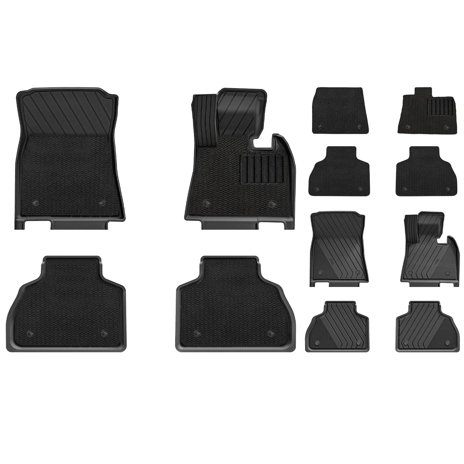 3W Custom All Weather Car Mats for BMW X7 2019-2026 RHD 3Wliners UK 6 Seats 1st&2nd Row Mats+Carpets