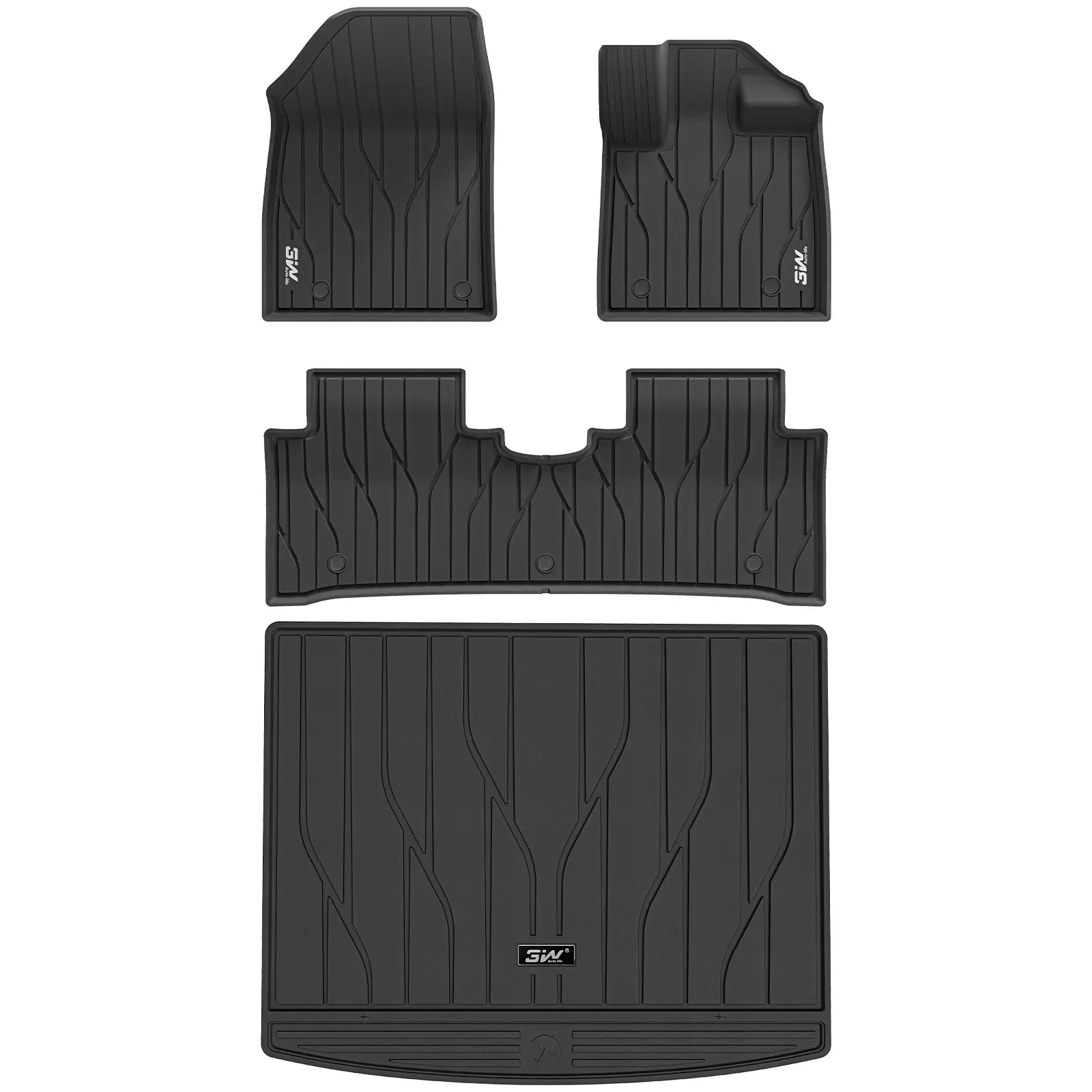 3W All Weather Car Mats For BYD ATTO 3 Yuan Plus 2022-2025 3Wliners 1st&2nd Row Mats+Boot Liners