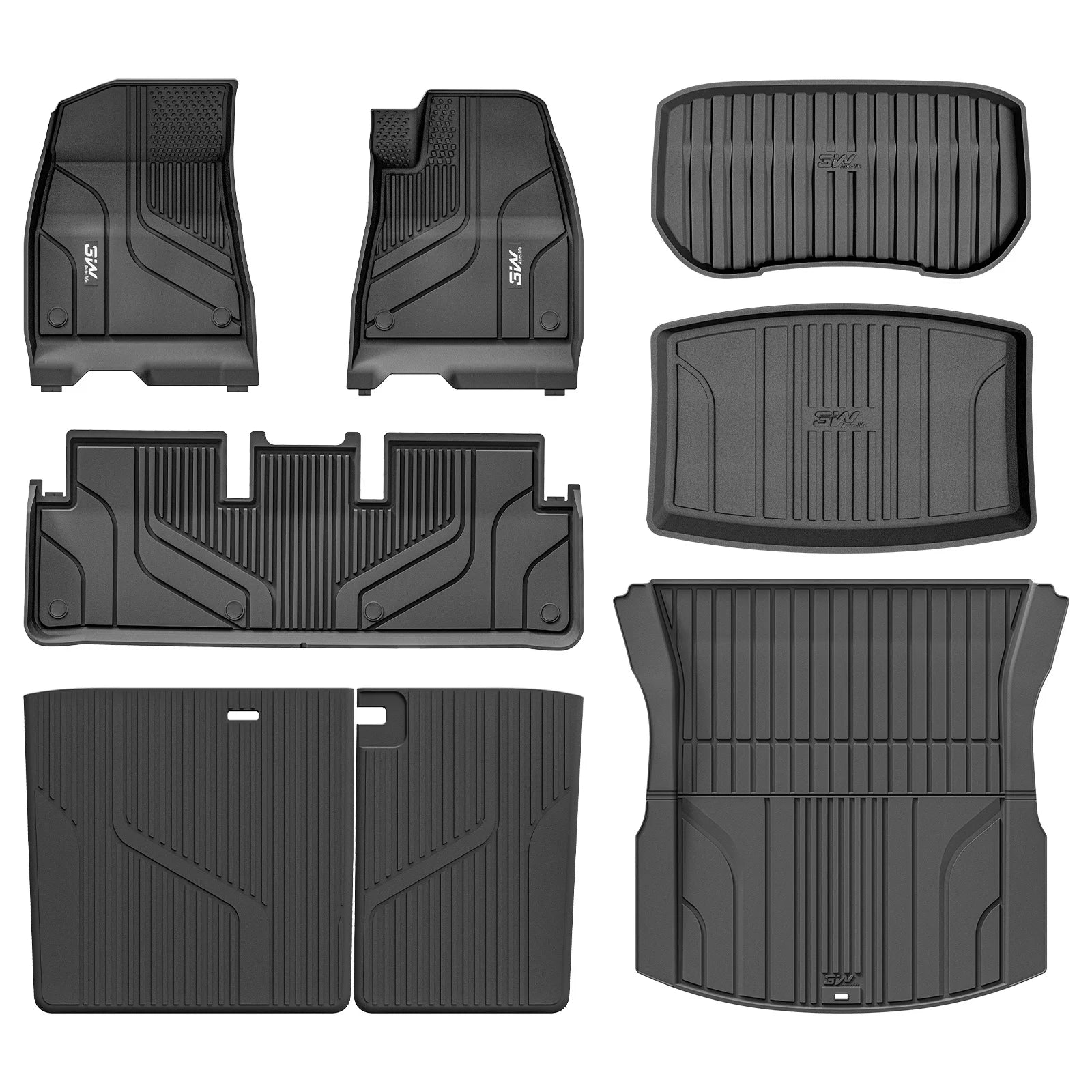3W Custom Car Floor Mats for New Model 3 Highland 2024-2025 RHD 3w 1st&2nd Row Mats+Storage&Boot Liners+Back Seat Cover