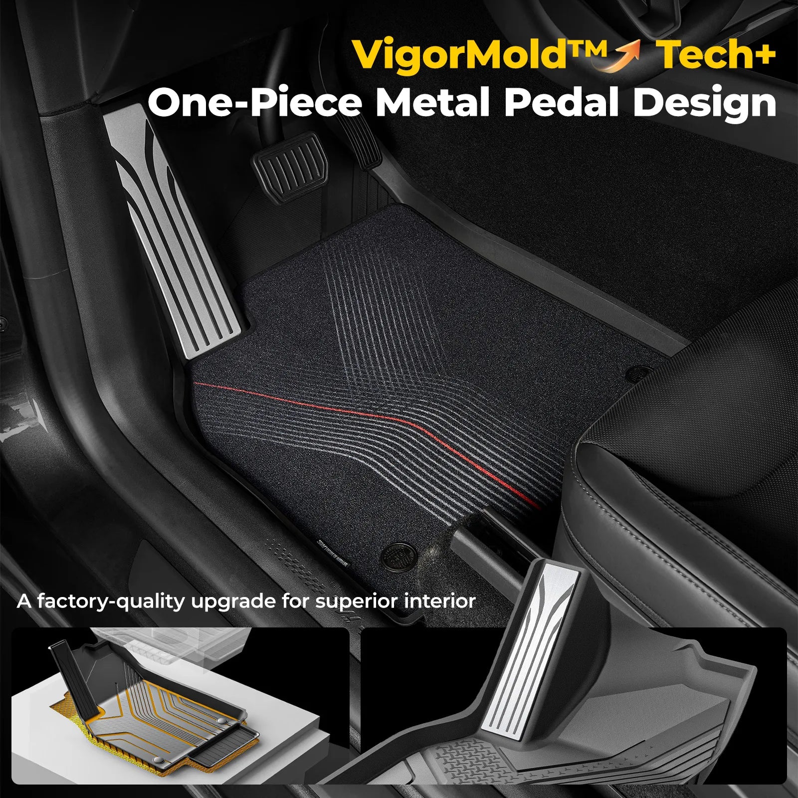 3W Double Layer Car Mats For Tesla Model Y Juniper/Premium/Performance With Carpets 2025-2026 RHD 3Wliners UK