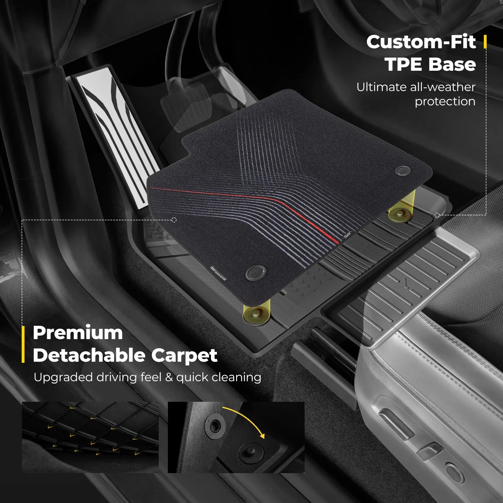 3W Double Layer Car Mats For Tesla Model Y Juniper/Premium/Performance With Carpets 2025-2026 RHD 3Wliners UK