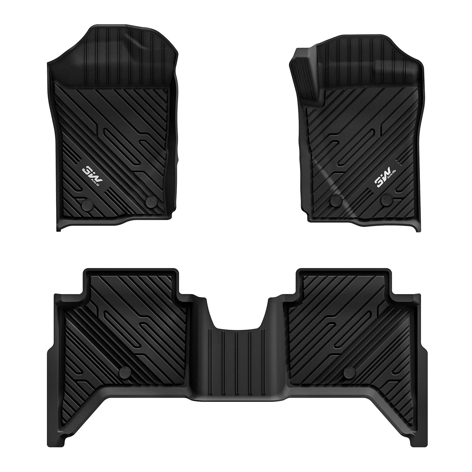 3W Car Floor Mats for Ford Ranger T9 / T6.2 2023-2025 RHD, All Weather Auto Mats 3Wliners 1st&2nd Row Mats