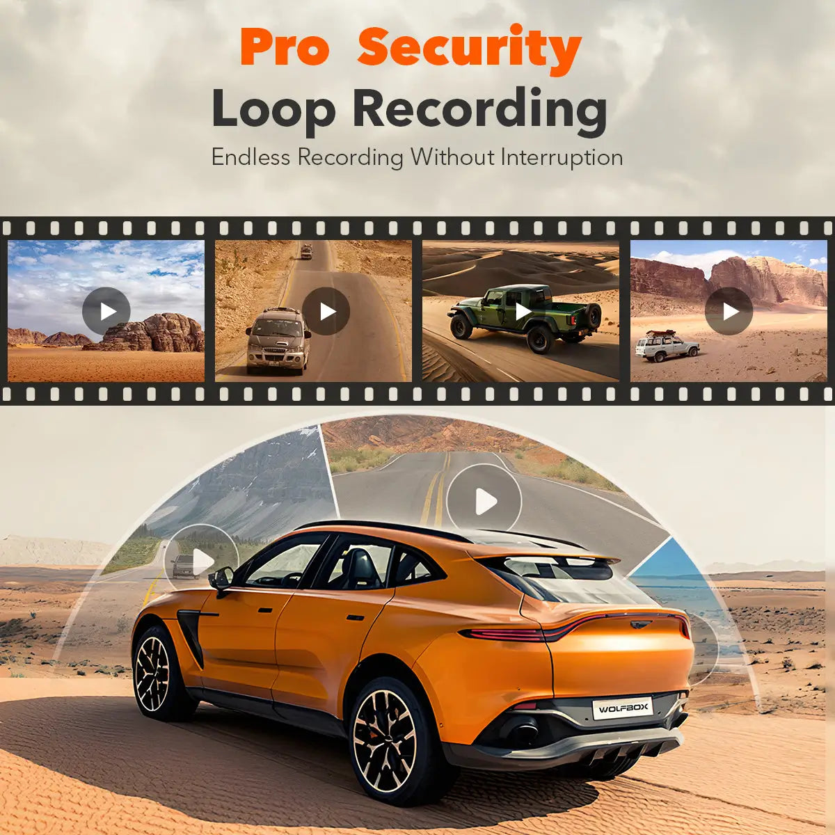 WOLFBOX G900Pro Mirror Dash Cam 3Wliners UK