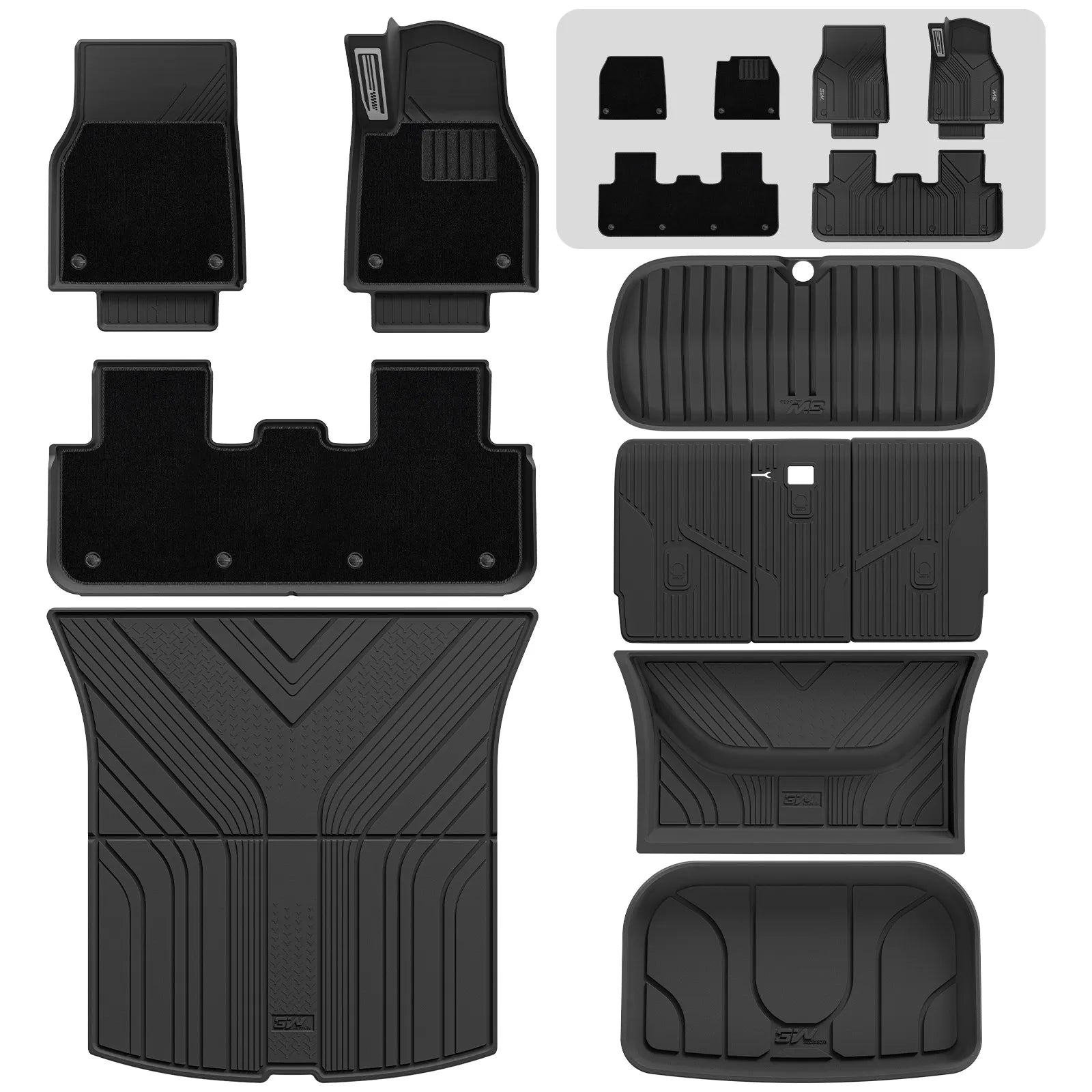 3W Double Layer Car Mats For Tesla Model Y Juniper/Premium/Performance With Carpets 2025-2026 RHD 3Wliners UK 1st&2nd Row Mats (Metal Pedal)+Storage&Boot Mats Set+Back Seat Cover+Velour Carpets