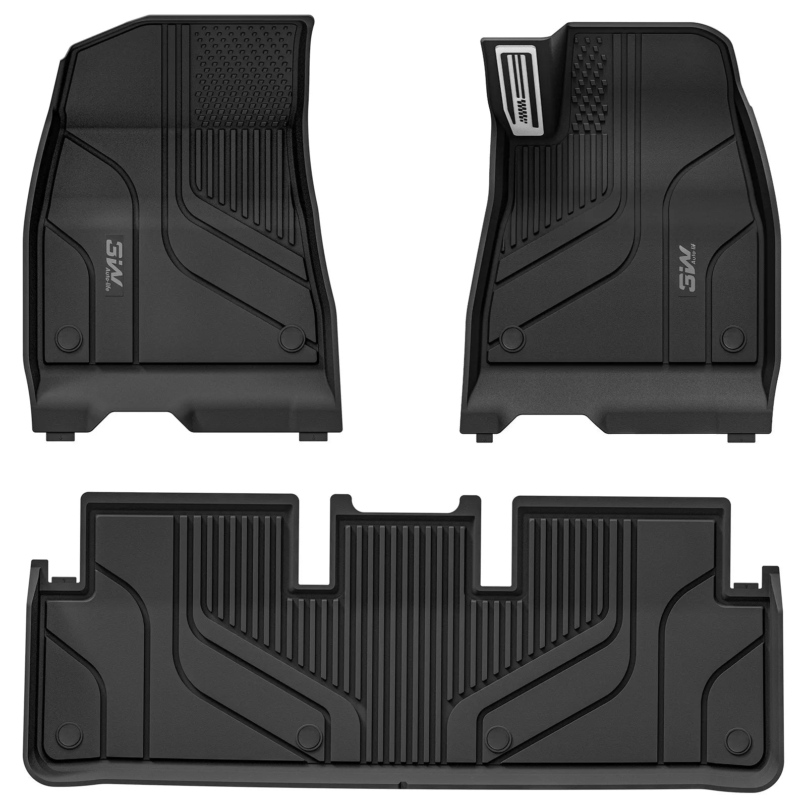 3W Custom Car Floor Mats for Tesla New Model 3 Highland 2024-2026 RHD 3w 1st&2nd Row Mats (Metal Pedal)