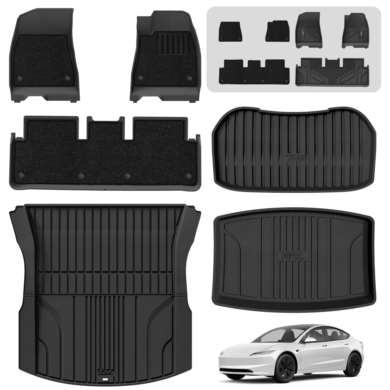 3W Custom Car Floor Mats for Tesla New Model 3 Highland 2024-2026 RHD