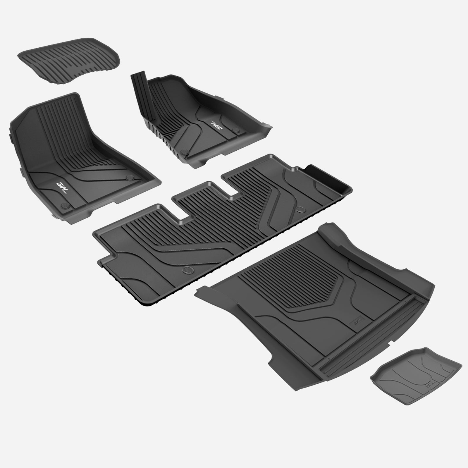 3W Custom Car Floor Mats All Weather Boot Liners, Storage Liner and Floor Liners for Tesla Model 3 2021-2023 RHD 3w