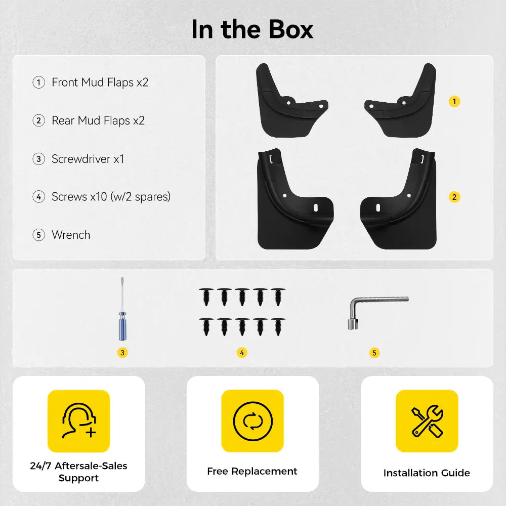 Mud Flaps For Tesla Model Y Juniper (4pcs) 3Wliners UK