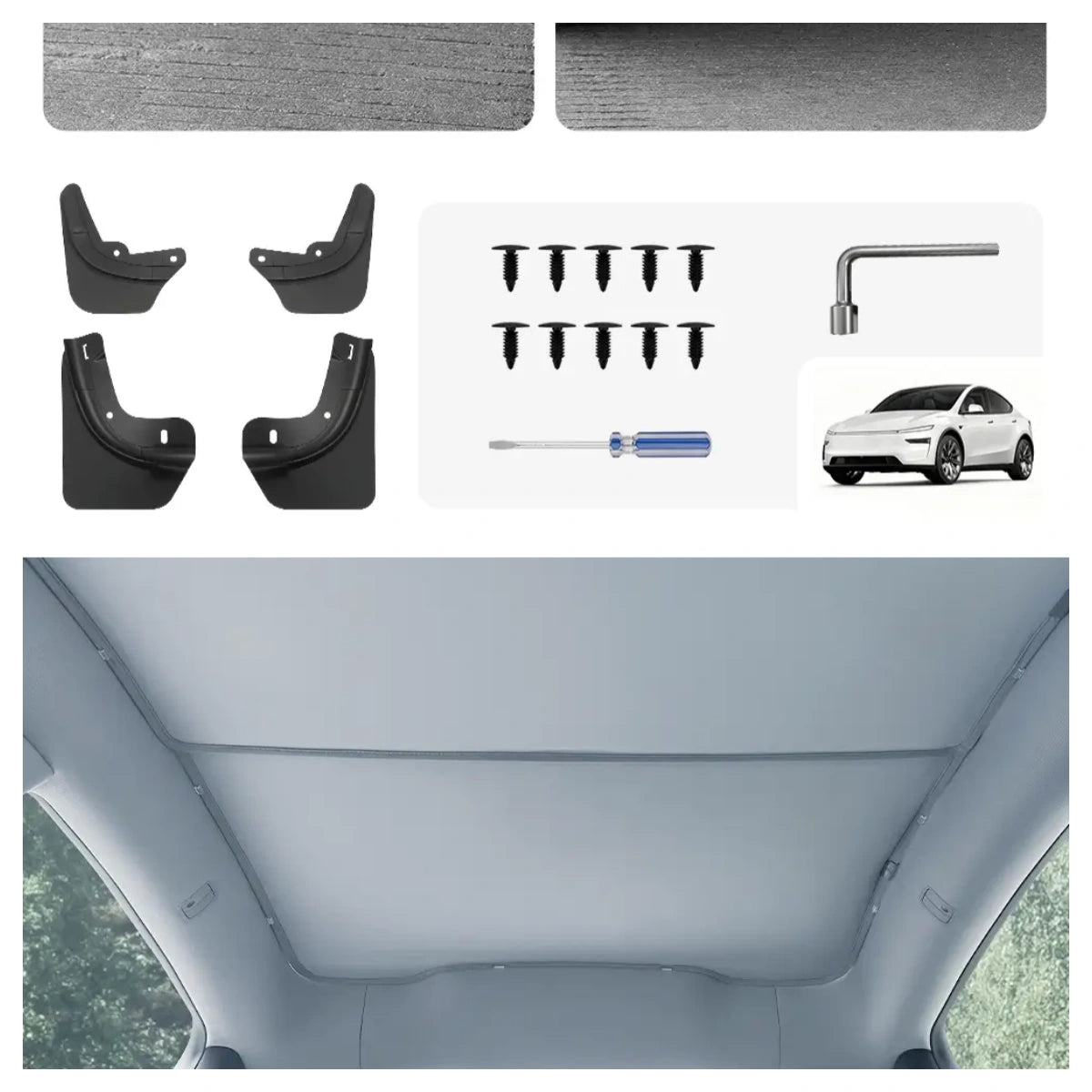 3W All Weather Auto Mats For Tesla Model Y Juniper Premium / Performance 2025-2026 3Wliners UK Mud Flads+Foldable Sunshade (Save £8)