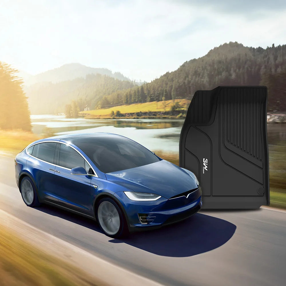 3W Custom All Weather Car Mats for Tesla Model X 6 Seat 2022-2024 LHD 3Wliners