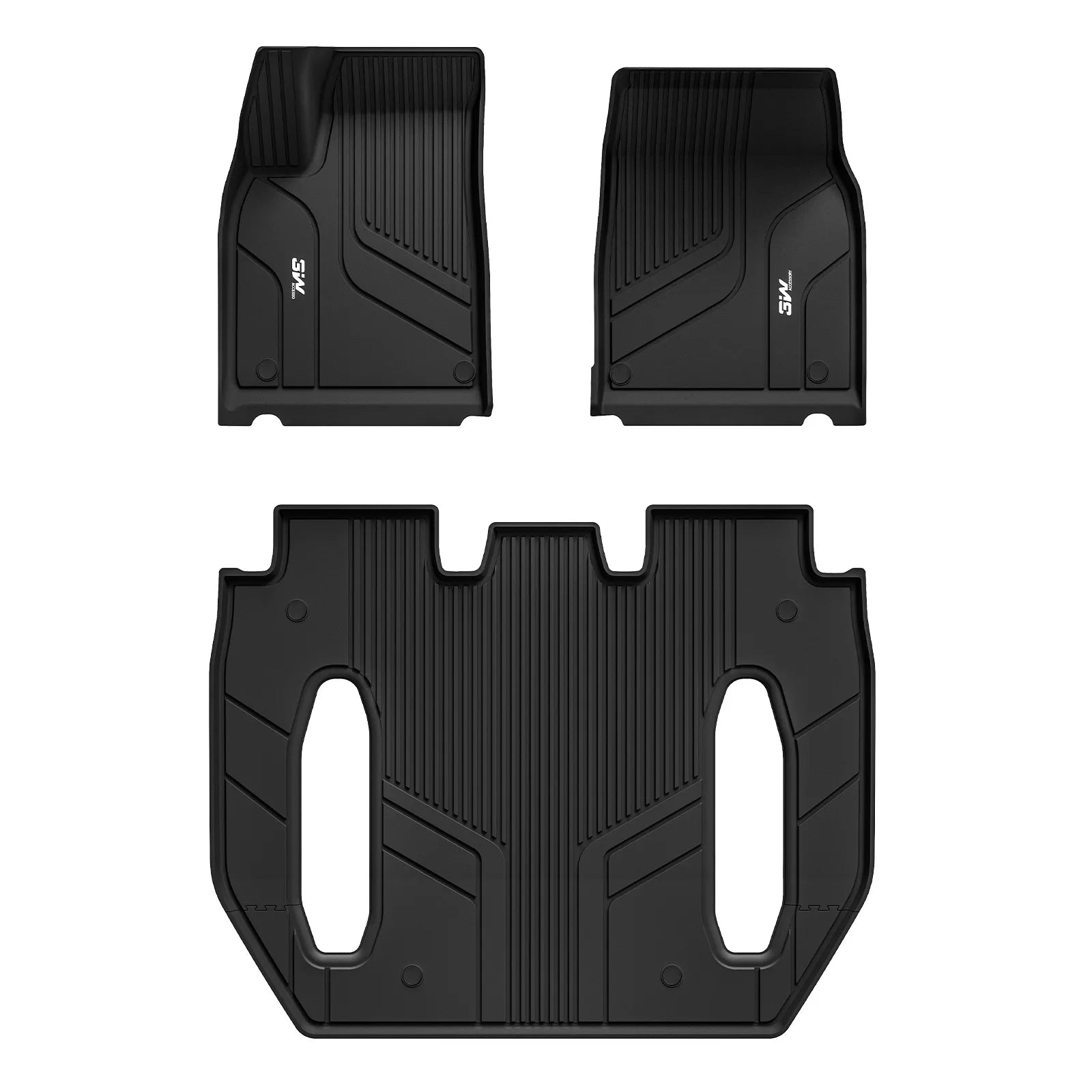 3W Custom All Weather Car Mats for Tesla Model X 6 Seat 2022-2024 LHD 3Wliners 1st&2nd Row Mats