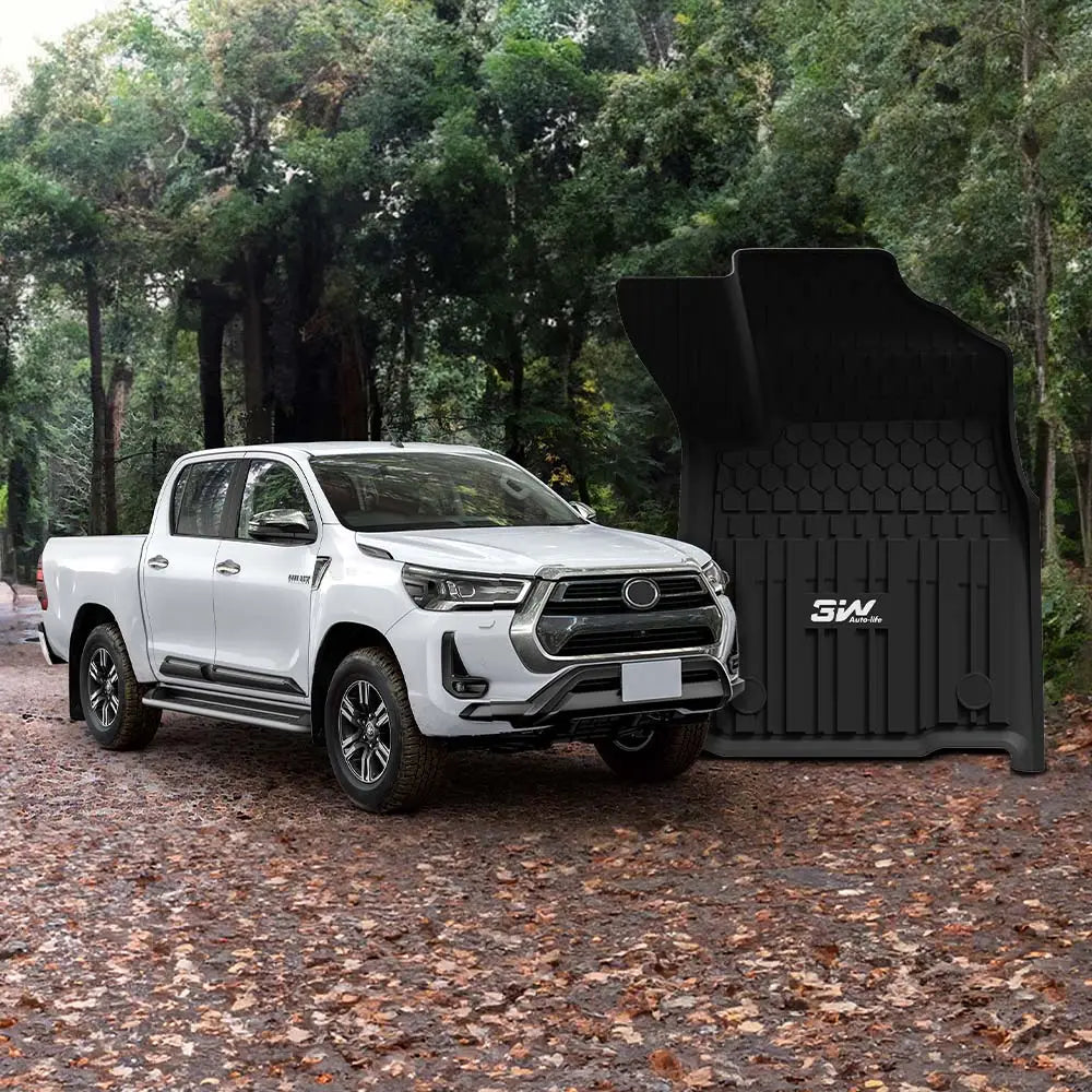 3W Custom All Weather Car Mats for Toyota Hilux (4 doors) 2020-2025 RHD (Not for Manual transmission and Hybrid) 3Wliners