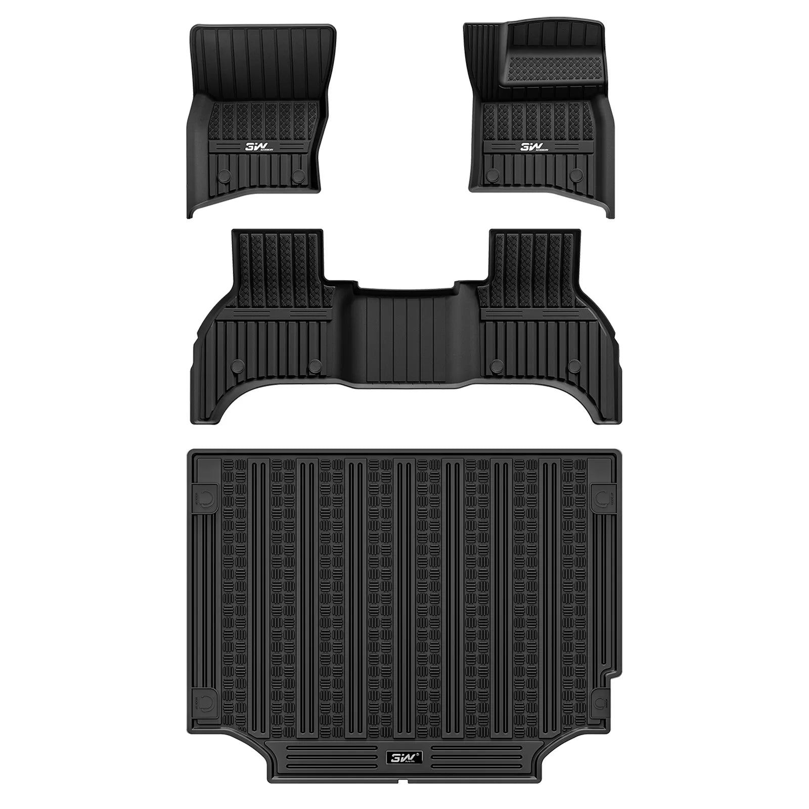 3W Car Floor Mats Set for Land Rover Defender 110 5-Seater 2020-2025 RHD 3Wliners Without Carpet
