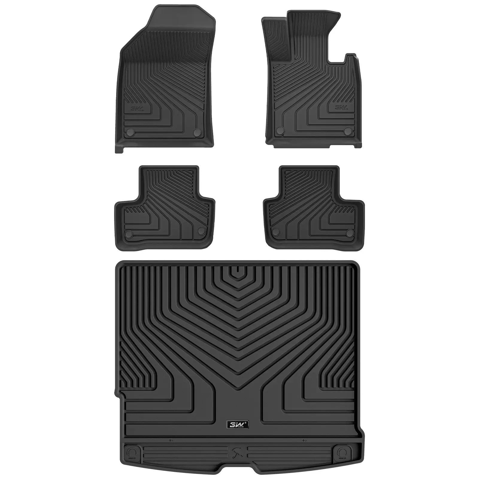 3W Custom All Weather Car Mats for Volvo XC60 2019-2026 RHD 3w Plug-in Hybrid 1st&2nd Row Mats+Boot Liners