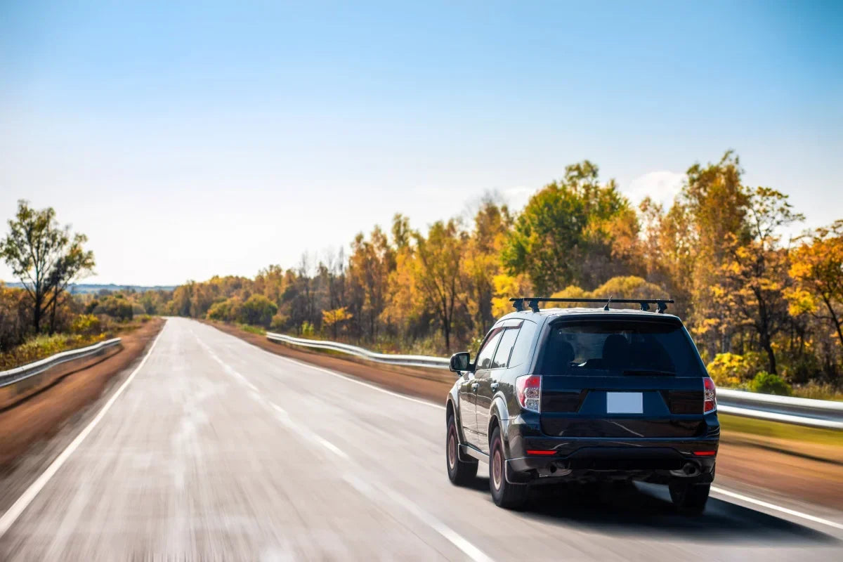Black Crossover Moving Road Autumn with 3W Car Mats