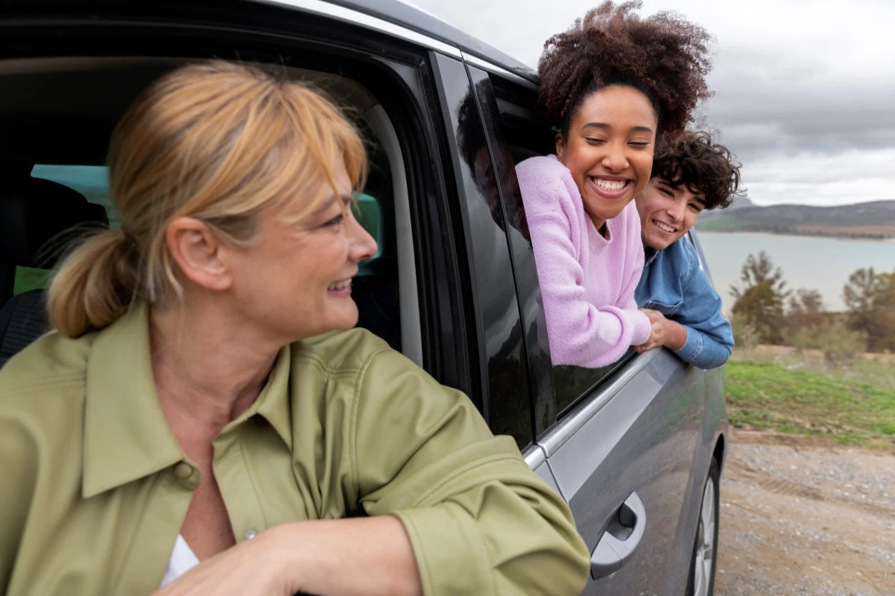 Family Enjoying Views Car Trip With 3W