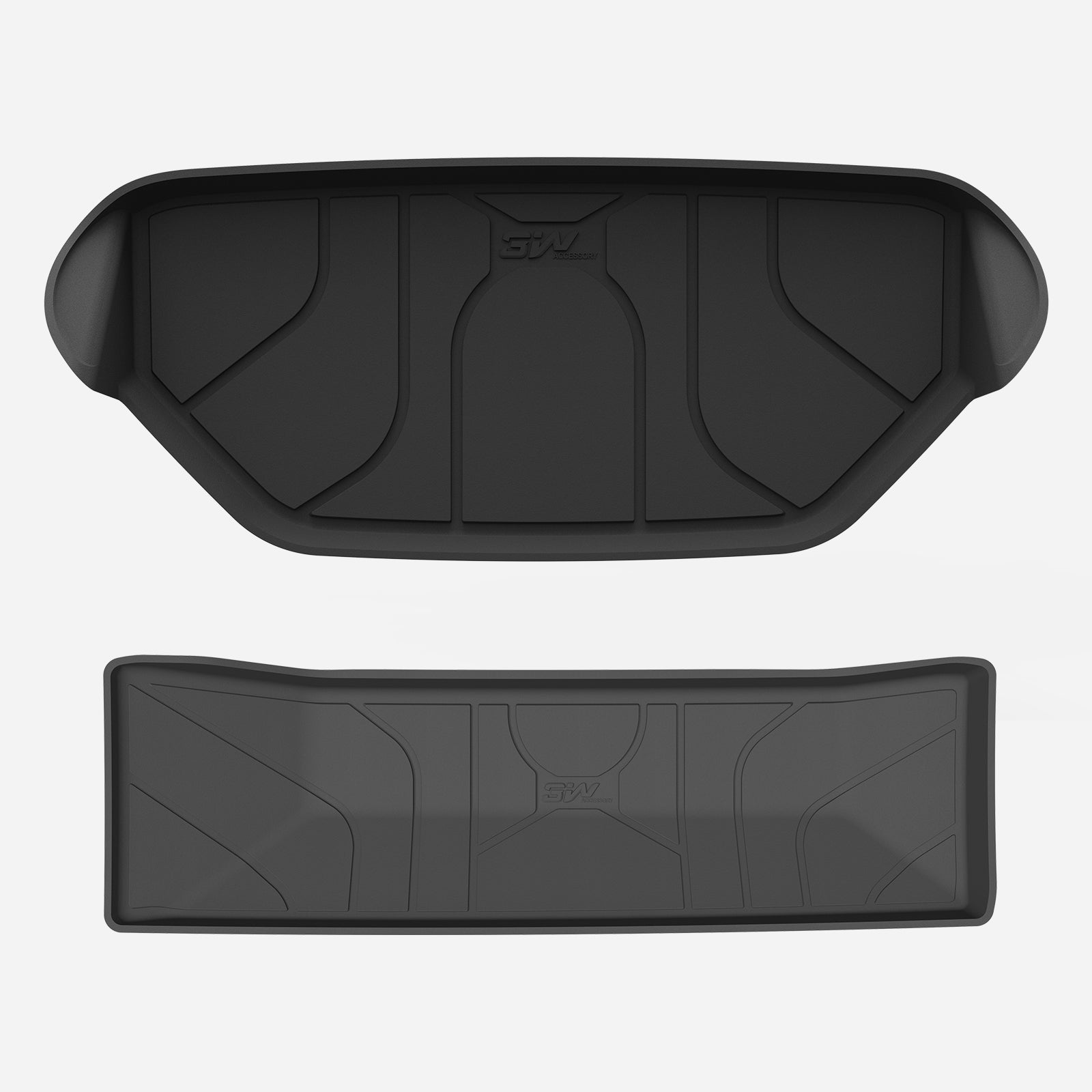 3W Custom Front Trunk Mat and Lower Boot Mat All Weather Cargo Liner for Tesla Model S 2023-2024  3w   