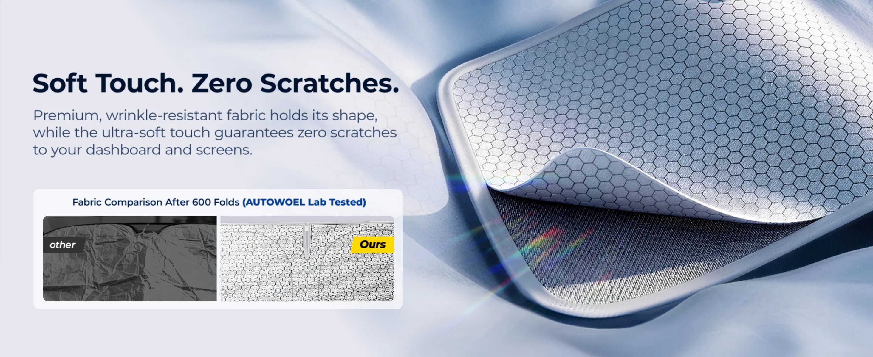 3W Windscreen Sun Shade Durable Unscented Material Wrinkle-resistant Blocks over 98% of heat Car Accessories