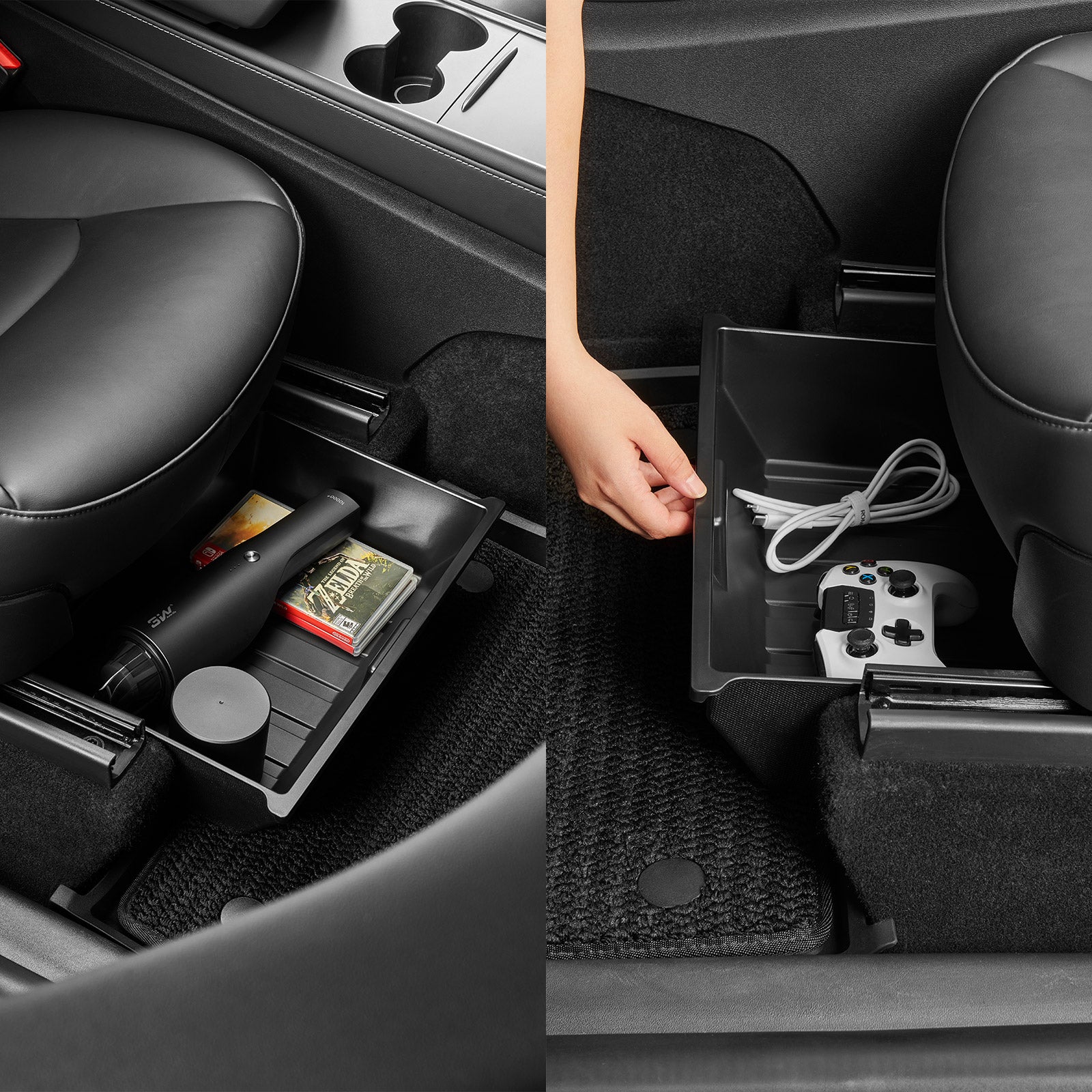 3W Custom storage box set compatible with Tesla Model Y (2021-2023 for VIN Starting with LAW) -8PCS 3w
