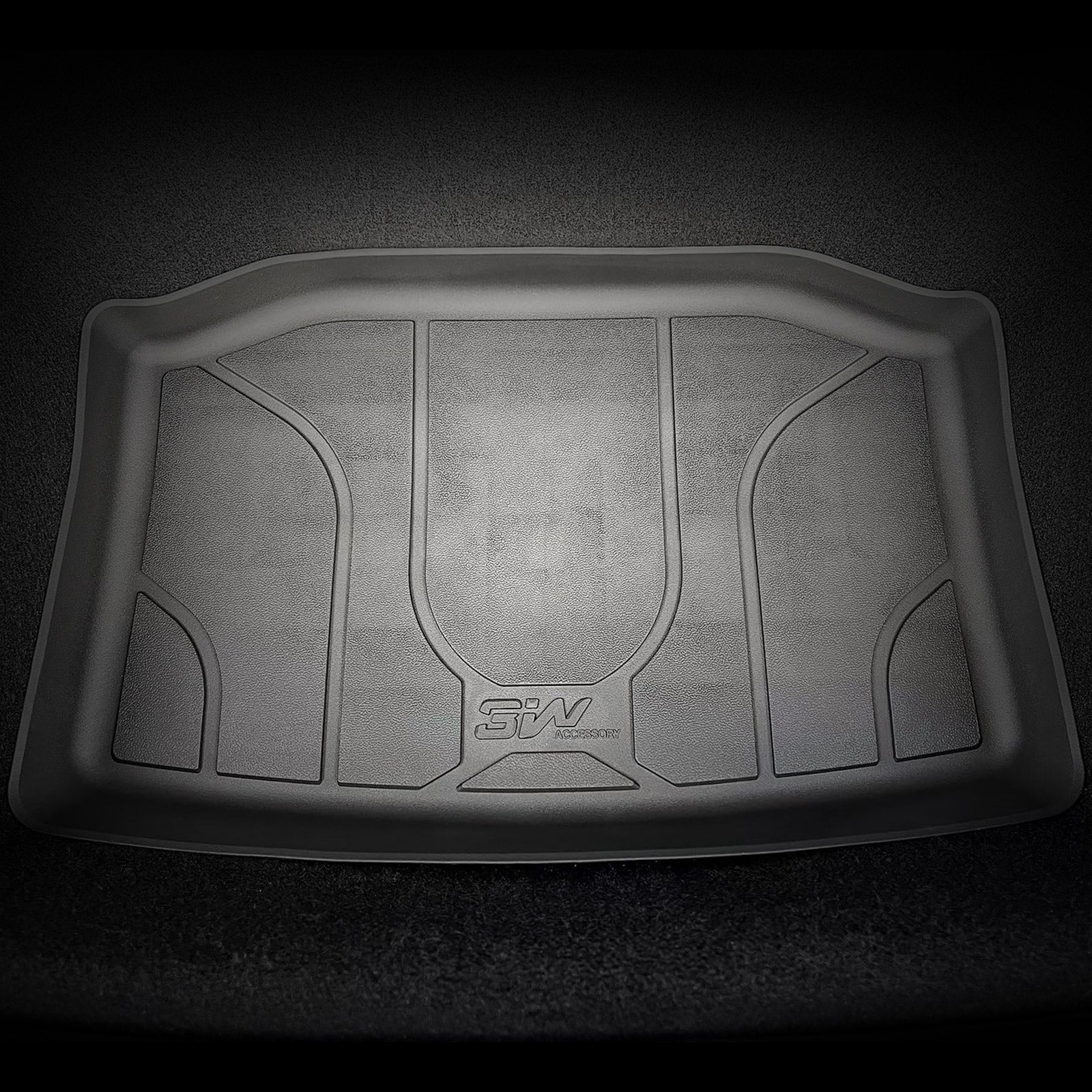 3W Custom Car Floor Mats All Weather Boot Liners, Storage Liner and Double Layer Carpeted Floor Liners for Tesla Model 3 2021-2023 RHD 3w