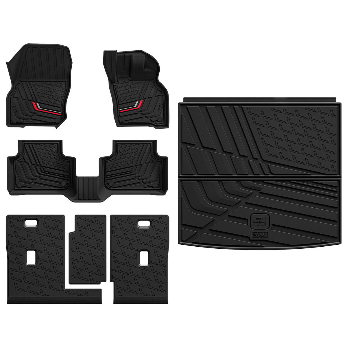 3W Custom All Weather Car Floor Mats for Audi Q3 2026 3w 1st&2nd Row Mats+Boot Liner+Back Seat Cover