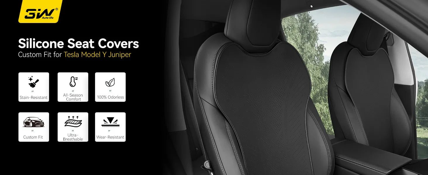 3W Car Seat Protectors for Tesla Model Y Juniper 2025-2026 Car Accessories