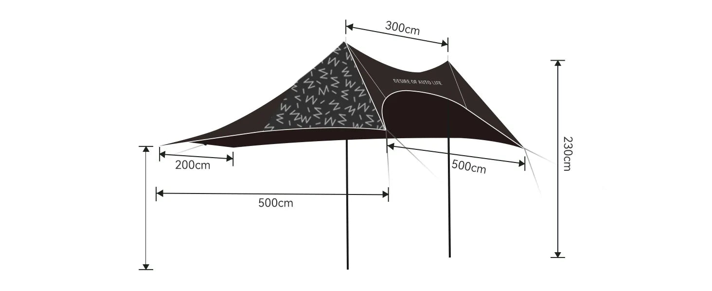Car Side Awning for Camping Backpacking Tarp-Universal Fit 3W liners UK  Car Accessories
