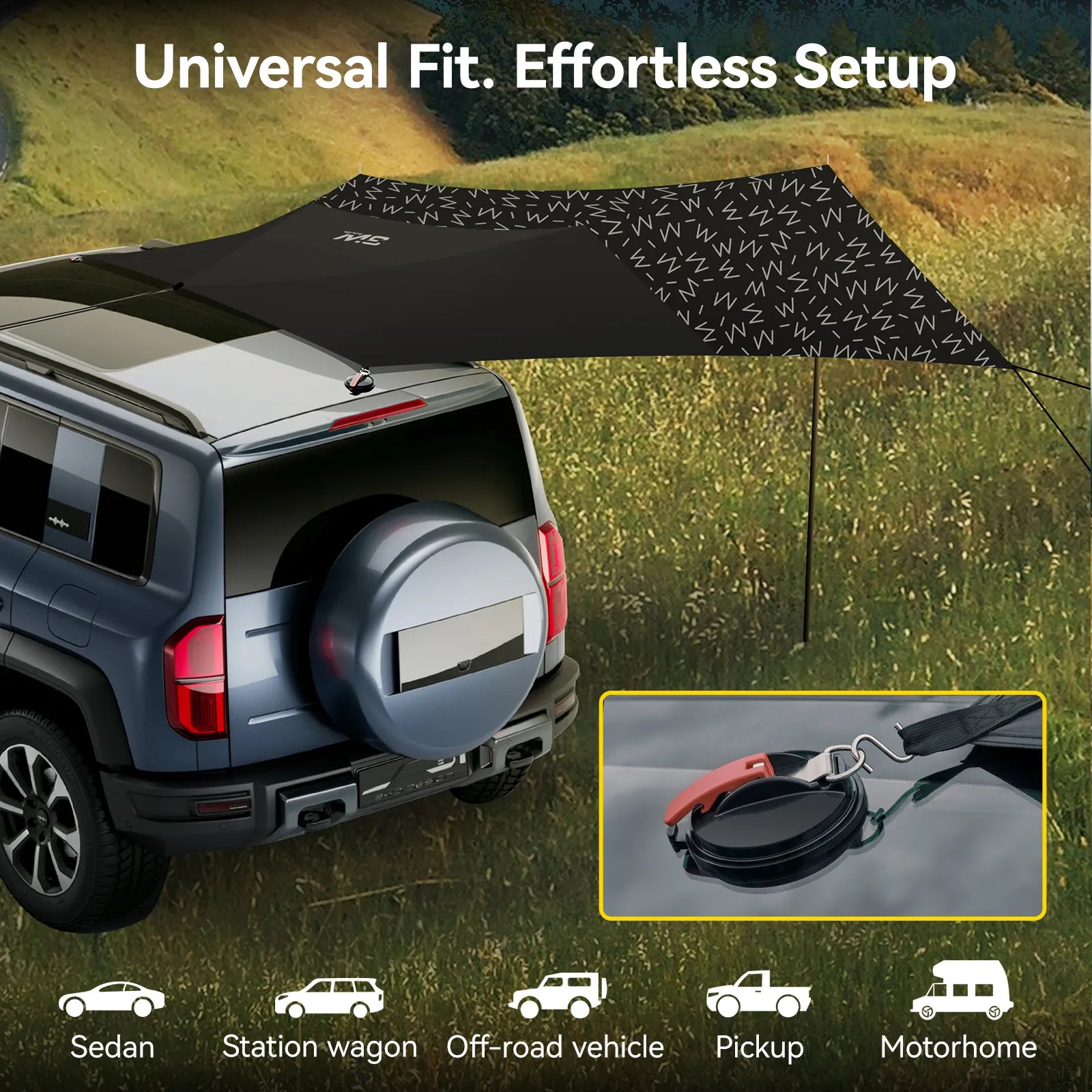 Outdoor Car Side Awning (Universal Fit) 3Wliners UK