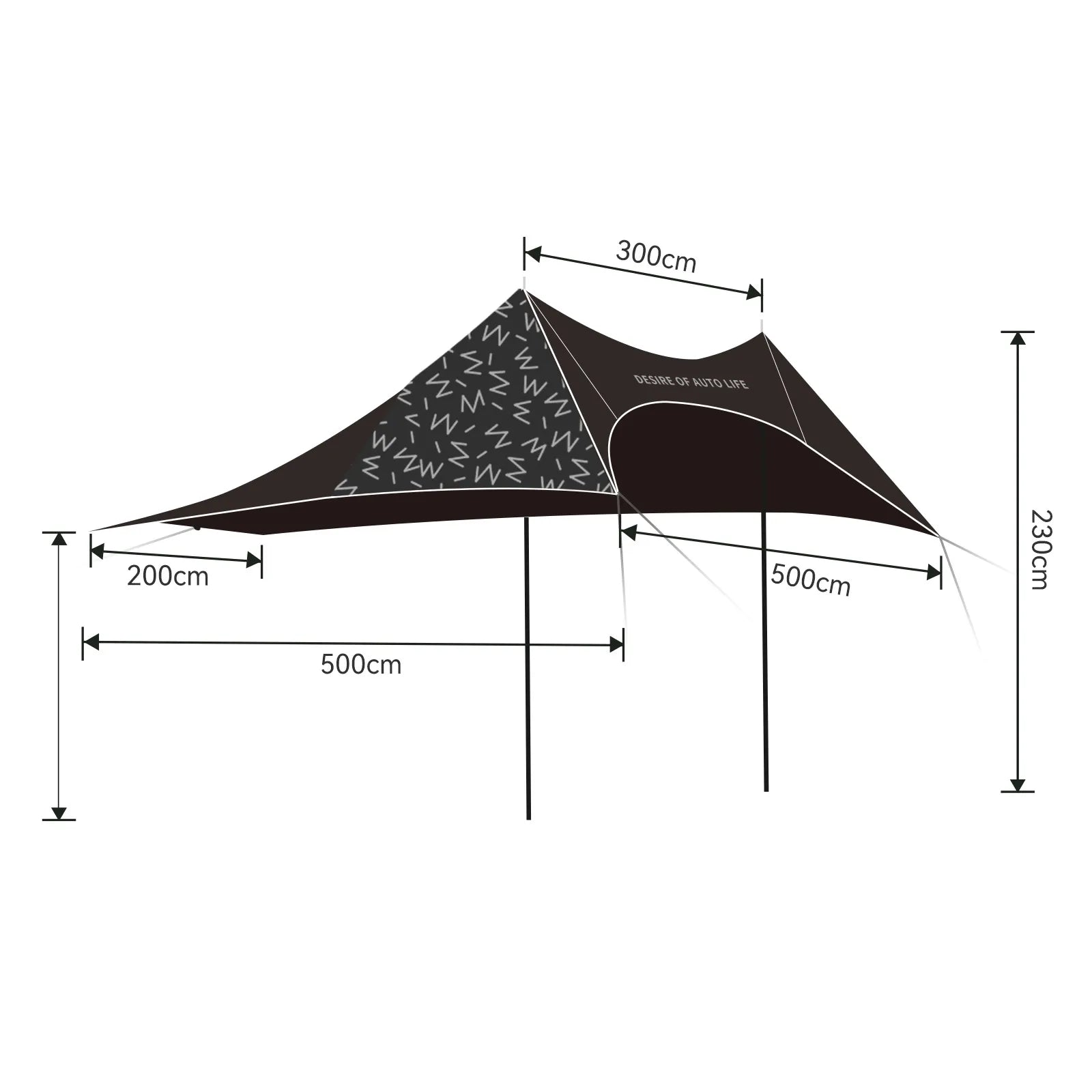 Outdoor Car Side Awning (Universal Fit) 3Wliners UK
